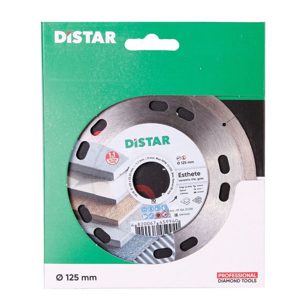 Круг алмазний відрізний DISTAR Esthete 125 x 1,1/0,8 x 8 x 22,23 (1A1R), фото , зображення 9 | SNABZHENIE.com.ua Круг алмазний відрізний DISTAR Esthete 125 x 1,1/0,8 x 8 x 22,23 (1A1R), фото , зображення 9 | SNABZHENIE.com.ua