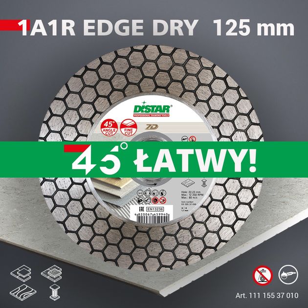 Алмазний отрезний круг DISTAR 125 x 1,6/1,2 x 25 x 22,23 Edge Dry (11115537010), фото , зображення 19 | SNABZHENIE.com.ua Алмазний отрезний круг DISTAR 125 x 1,6/1,2 x 25 x 22,23 Edge Dry (11115537010), фото , зображення 19 | SNABZHENIE.com.ua