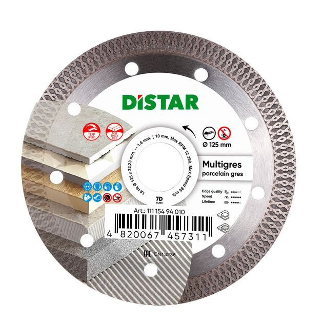 Диск алмазный DISTAR Multigres 125 x 1,4/1,0 x 22,23 мм, фото  | SNABZHENIE.com.ua