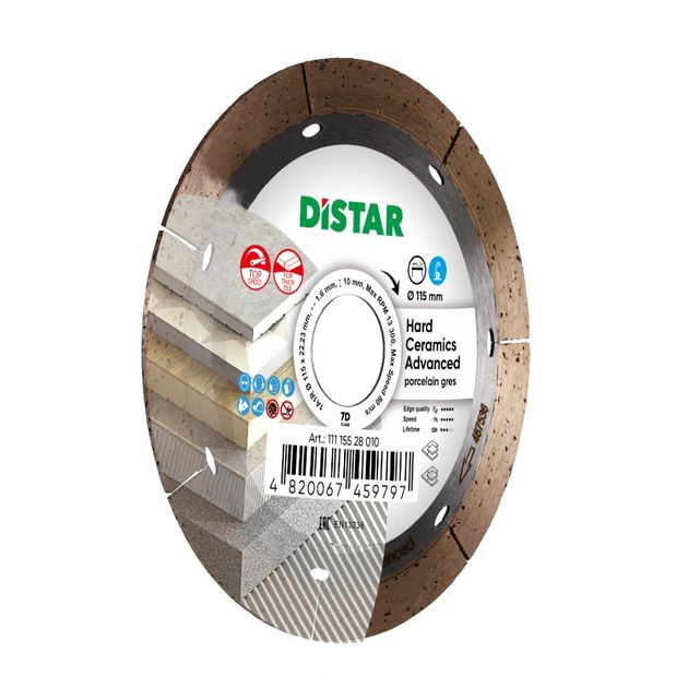 Алмазний диск DISTAR 115 x 1,6/1,2 x 10 x 22,23 для твердих керамічних матеріалів Advanced (11115528010), фото , зображення 6 | SNABZHENIE.com.ua Алмазний диск DISTAR 115 x 1,6/1,2 x 10 x 22,23 для твердих керамічних матеріалів Advanced (11115528010), фото , зображення 6 | SNABZHENIE.com.ua