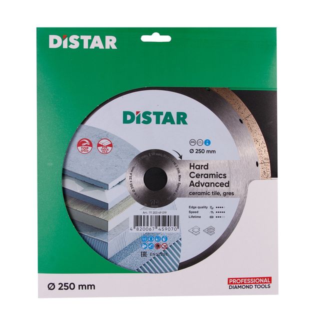 Круг алмазний відрізний DISTAR 1A1R 250 x 1,5 x 10 x 25,4 Hard Ceramics Advanced (11120349019), фото , зображення 7 | SNABZHENIE.com.ua Круг алмазний відрізний DISTAR 1A1R 250 x 1,5 x 10 x 25,4 Hard Ceramics Advanced (11120349019), фото , зображення 7 | SNABZHENIE.com.ua