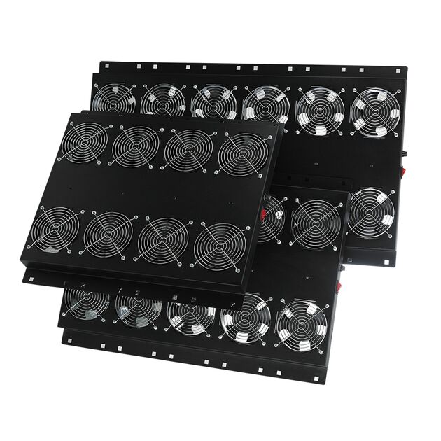 Блок вентиляторів MIRSAN 2 вентилятори, термостат в комплекті, чорний, фото  | SNABZHENIE.com.ua