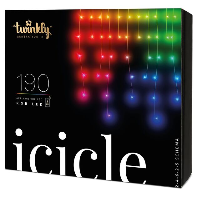 Гірлянда Smart LED Twinkly Icicle RGB 190 IP44 5м кабель прозорий, фото  | SNABZHENIE.com.ua