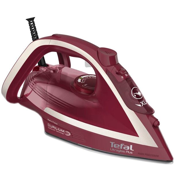 Праска Tefal Ultragliss Plus, 2800Вт, 270мл, паровий удар -260гр, постійна пара - 50гр, керам. підошва, бордовий, фото  | SNABZHENIE.com.ua