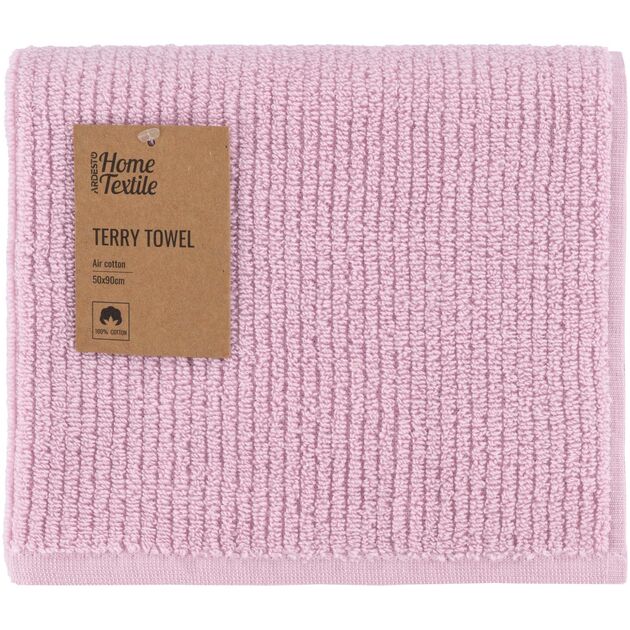 Рушник махровий ARDESTO Air, 50х90см, 100% бавовна, рожевий, фото  | SNABZHENIE.com.ua