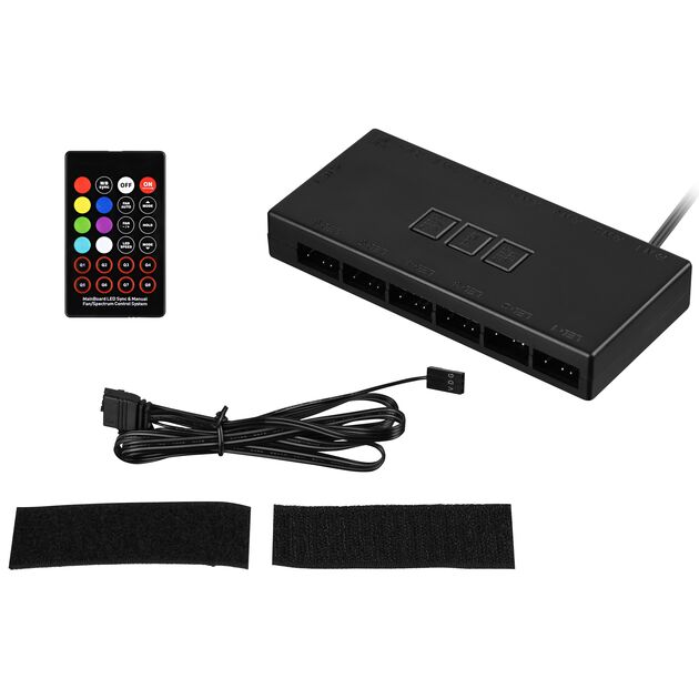 Контролер 2E GAMING  CONTR-B, ARGB 6 fans 3pin, 3pin +5VARGB, 2 pin LED, пульт, фото  | SNABZHENIE.com.ua