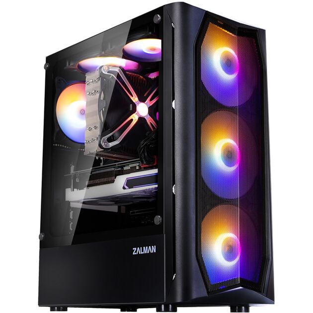 Корпус Zalman N4 Rev.1 без БЖ, 1xUSB3.0, 2xUSB2.0, 3x140мм RGB, 3x120мм RGB, VGA 315мм, LCS ready, TG Side Window, ATX, чорний, фото  | SNABZHENIE.com.ua