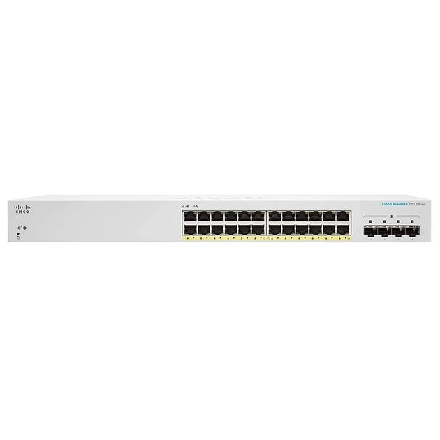 Комутатор Cisco CBS220 24хGE, PoE, 4x1G SFP, Smart, фото  | SNABZHENIE.com.ua