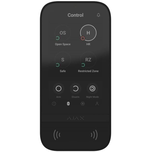 Клавіатура з сенсорним дисплеєм Ajax KeyPad TouchScreen, jeweller, бездротовий, чорний, фото  | SNABZHENIE.com.ua