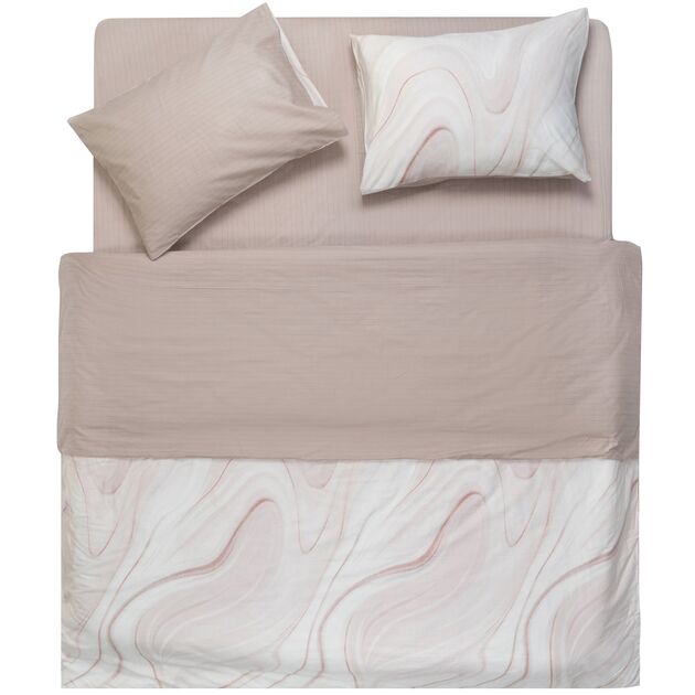 КПБ 1,5сп ARDESTO Gloria, підковдра 160х220см, простирадло 160х220см, наволочки (2) 50х70см, 100% бавовна, сатин, мармур, бежевий, фото  | SNABZHENIE.com.ua