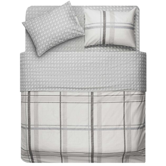 КПБ 1,5сп ARDESTO Gloria, підковдра 160х220см, простирадло 160х220см, наволочки (2) 50х70см, 100% бавовна, сатин,  клітинка, тауп, фото  | SNABZHENIE.com.ua