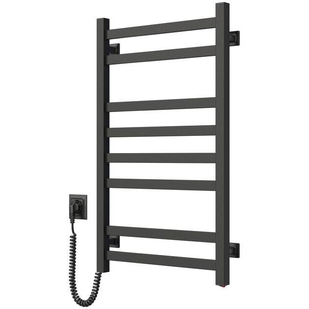 Рушникосушка Navin електрична Авангард, 800х480х71мм, кнопка, сталь, чорний муар, ліве підключення, фото  | SNABZHENIE.com.ua