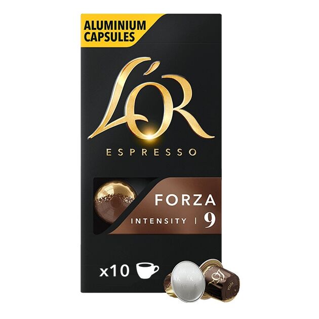 Кава L`OR капсули  Espresso Forza, 100% арабіка, 10шт, Nespresso, фото  | SNABZHENIE.com.ua