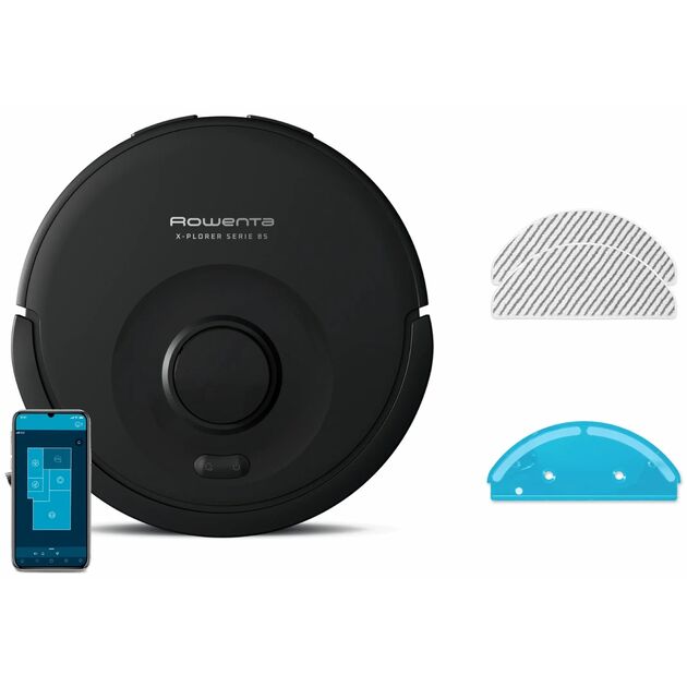 Робот-пилосос Rowenta миючий X-Plorer Serie 85, 6000ПаВт, h=9.7см, 0.26л, конт пил -0.29л, автон. робота до 270хв, чорний, фото  | SNABZHENIE.com.ua