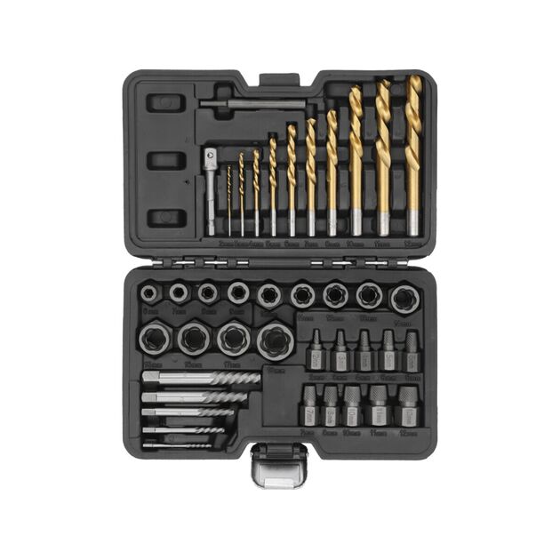 Набір засобів універсальний для видалення зломаних гвинтів YATO квадрат-3/8", Cr-Mo, 40 Од [10], фото  | SNABZHENIE.com.ua