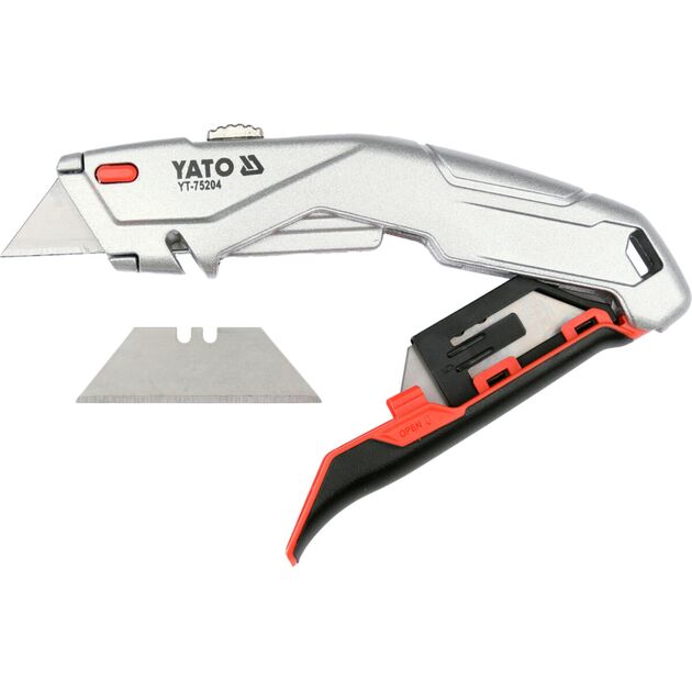 Ніж YATO з висувним трапецевидним лезом 61х 19 мм + 4 леза [12/96], фото  | SNABZHENIE.com.ua