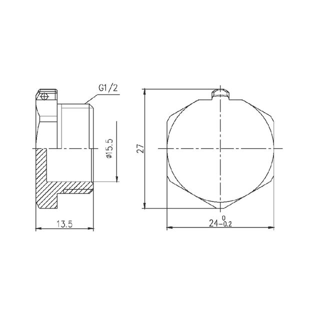 Заглушка SD Forte 1/2" НР SF35315, фото , зображення 2 | SNABZHENIE.com.ua