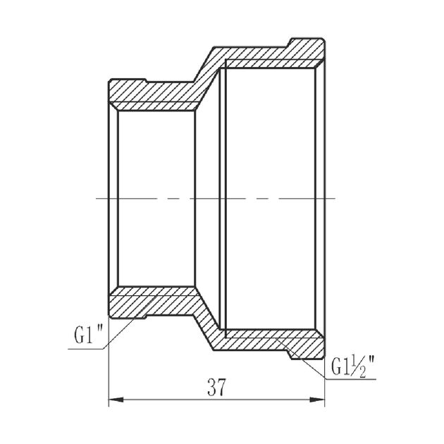 Муфта редукционная SD Forte 1" 1/2х1" ВВ SF3574025, фото , изображение 2 | SNABZHENIE.com.ua