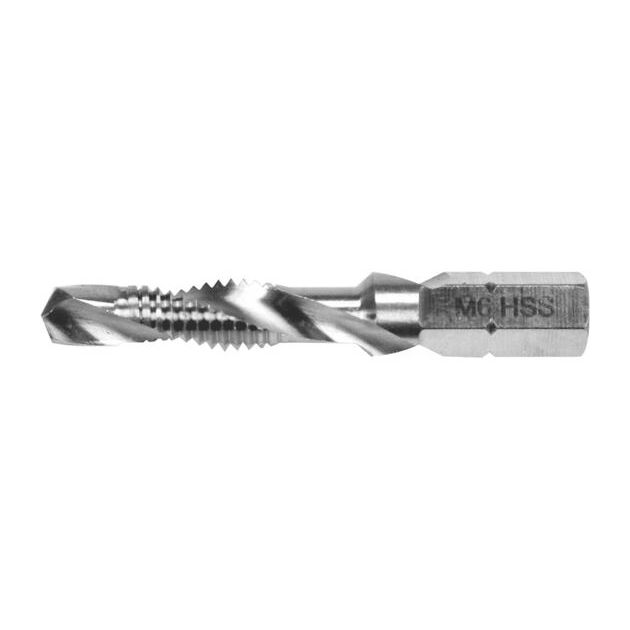 Сверло-метчик YATO М6 x 1 мм, HSS М2, HEX-1/4, l=44/8 мм, фото  | SNABZHENIE.com.ua