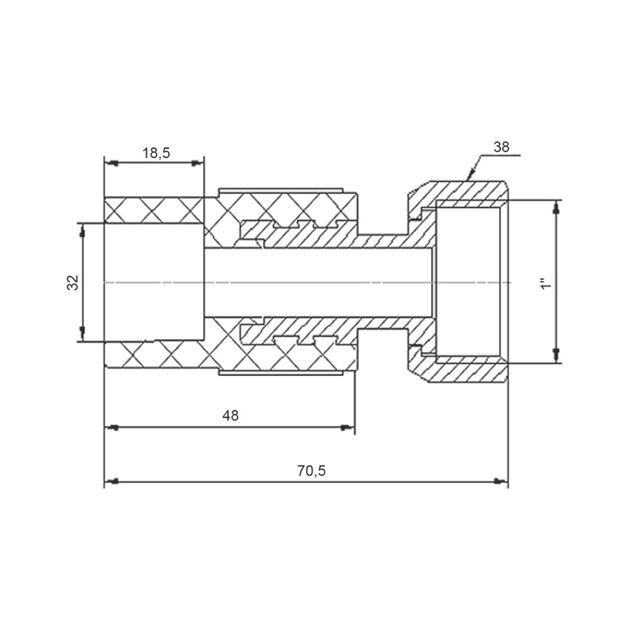 Муфта PPR с накидной гайкой Blue Ocean 32х1" ВР с латунным штоком, фото , зображення 2 | SNABZHENIE.com.ua