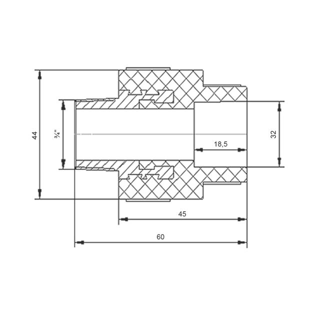 Муфта PPR Blue Ocean 32х3/4" НР, фото , изображение 2 | SNABZHENIE.com.ua