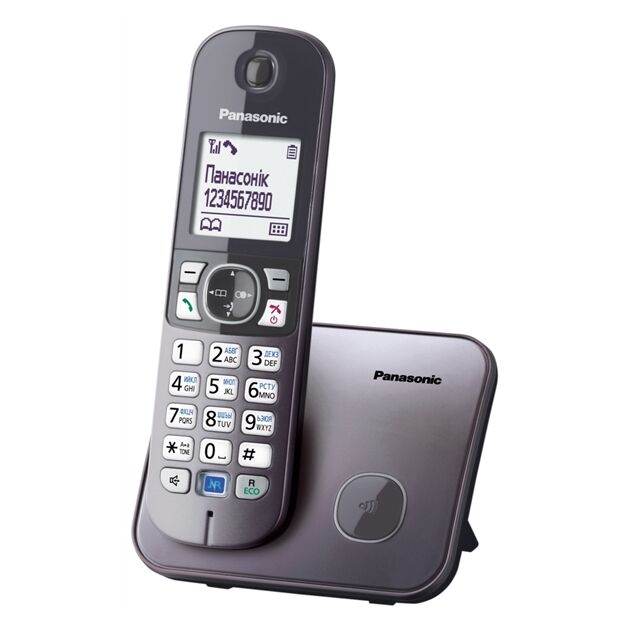 Радіотелефон DECT Panasonic KX-TG6811UAM, Metallic, фото , изображение 2 | SNABZHENIE.com.ua