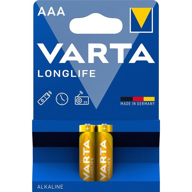 Батарейка Varta Longlife лужна AAA блістер, 2 шт, фото  | SNABZHENIE.com.ua