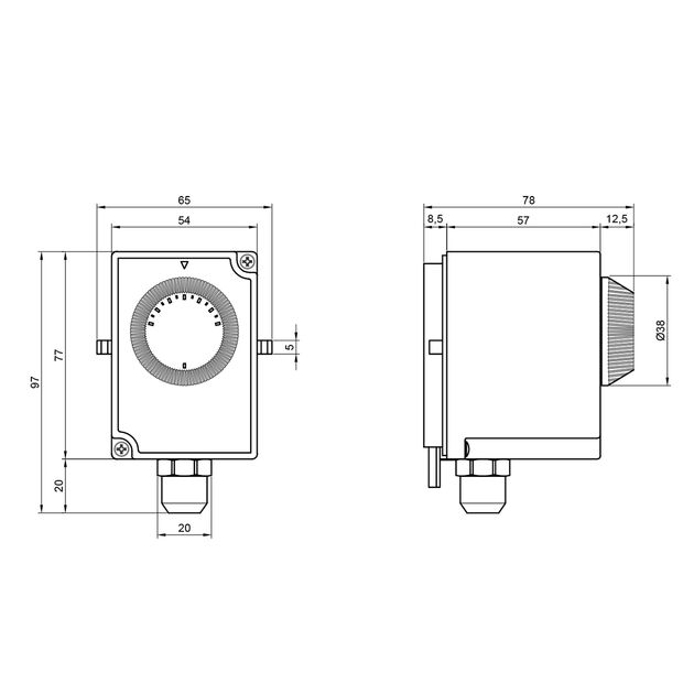 Термостат Icma накладний регульований №610, фото , зображення 2 | SNABZHENIE.com.ua