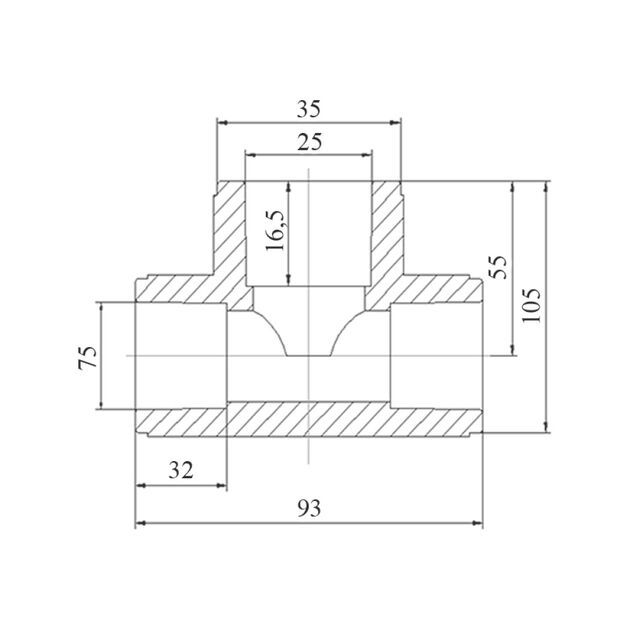 Тройник PPR Blue Ocean 75х25х75 редукционный, фото , изображение 2 | SNABZHENIE.com.ua