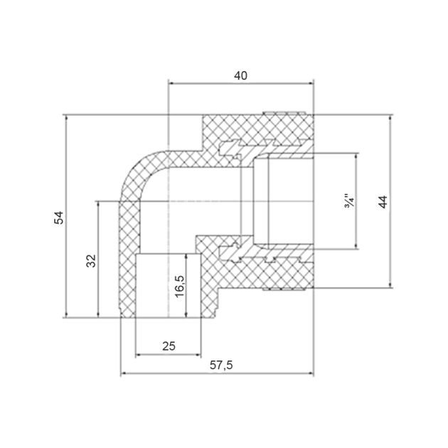 Уголок PPR Blue Ocean 25х3/4", 90° ВР, фото , зображення 2 | SNABZHENIE.com.ua
