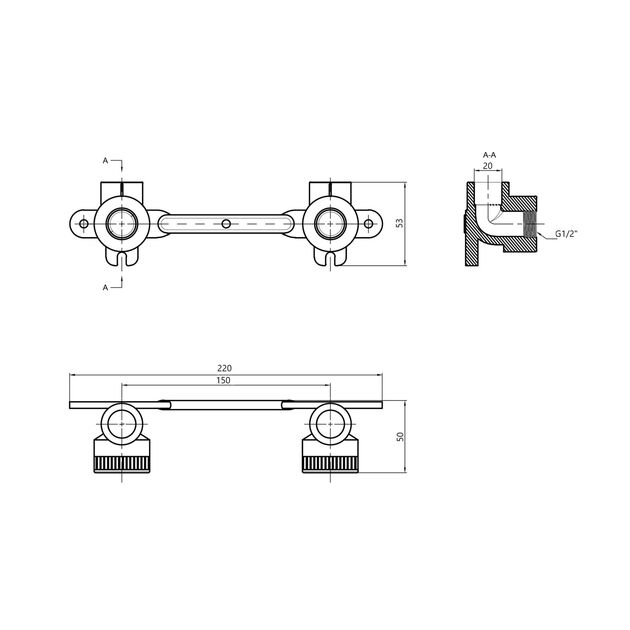 Монтажная планка PPR Blue Ocean 20х1/2" ВР, фото , зображення 2 | SNABZHENIE.com.ua