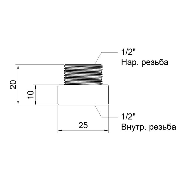 Удлинитель Icma 10х1/2 №19, фото , изображение 2 | SNABZHENIE.com.ua