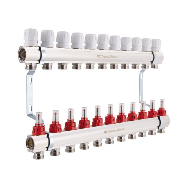 Колектор SD Plus 1 з витратомірами, 11 виходів, фото , зображення 3 | SNABZHENIE.com.ua