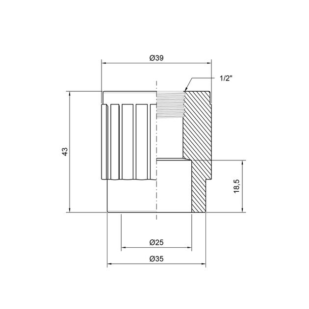 Муфта PPR Thermo Alliance 25х1/2" ВР, фото , зображення 2 | SNABZHENIE.com.ua