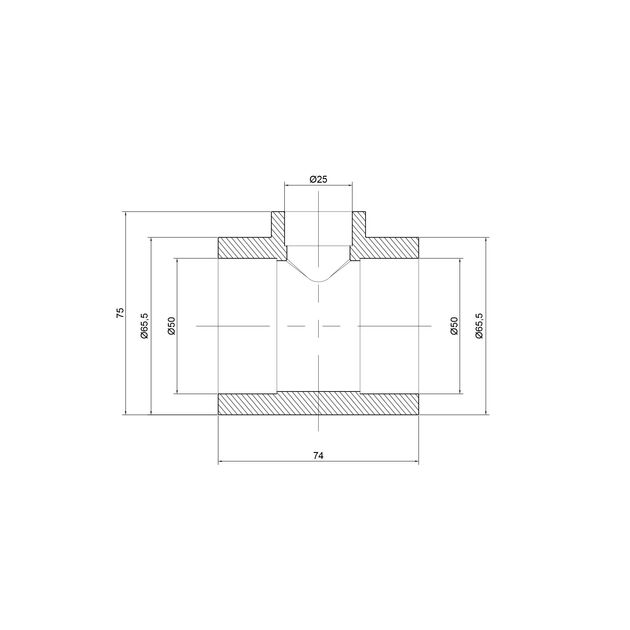 Тройник PPR Thermo Alliance 50х25х50, фото , зображення 2 | SNABZHENIE.com.ua