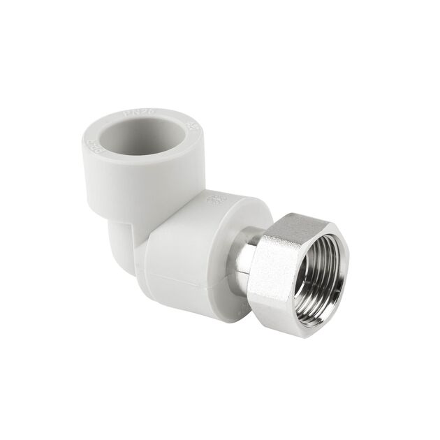 Уголок PPR Thermo Alliance с накидной гайкой 20х1/2" ВР, фото  | SNABZHENIE.com.ua