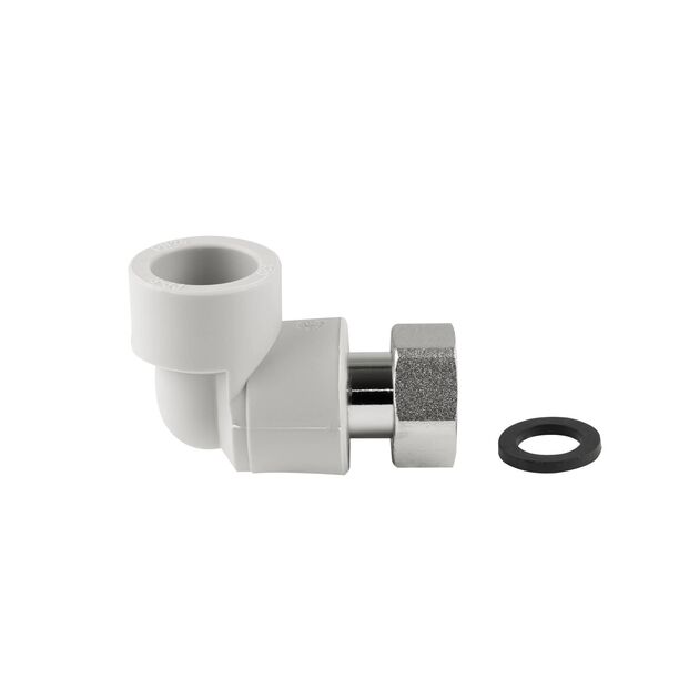 Уголок PPR Thermo Alliance с накидной гайкой 20х1/2" ВР, фото , изображение 3 | SNABZHENIE.com.ua