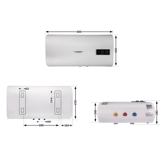 Электрический водонагреватель Thermo Alliance 30 л, горизонтальный, 2 кВт, фото , изображение 2 | SNABZHENIE.com.ua