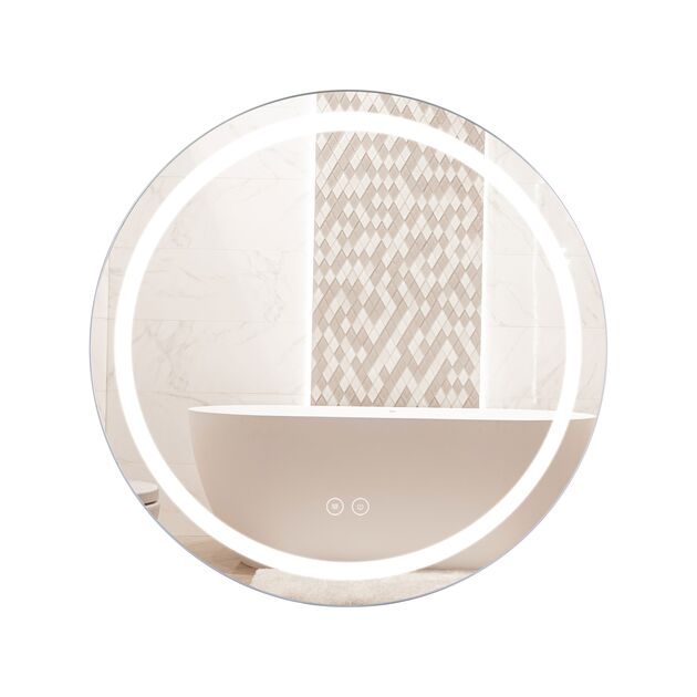 Зеркало Qtap Mideya 600х600 (DC-F803) з LED-підсвіткою та антизапотіванням QT2078F803W, фото  | SNABZHENIE.com.ua