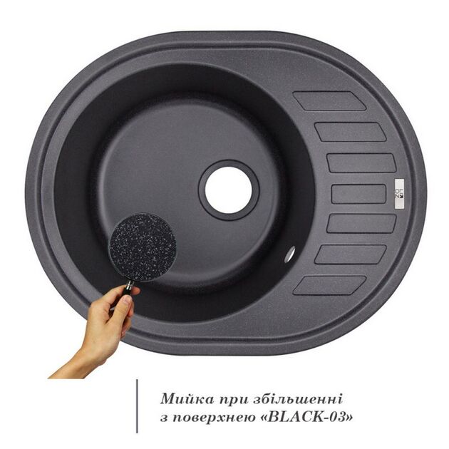 Кухонна мийка Lidz 620x500/200 BLA-03 (LIDZBLA036205002), фото , зображення 3 | SNABZHENIE.com.ua