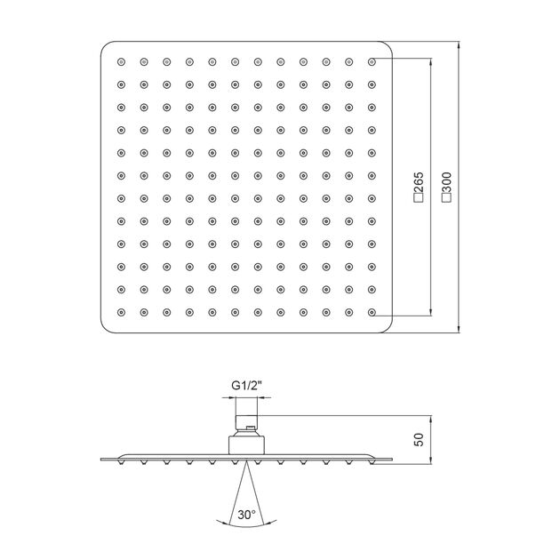 Лейка для душа Lidz (CRM) 30х30 см, фото , изображение 2 | SNABZHENIE.com.ua