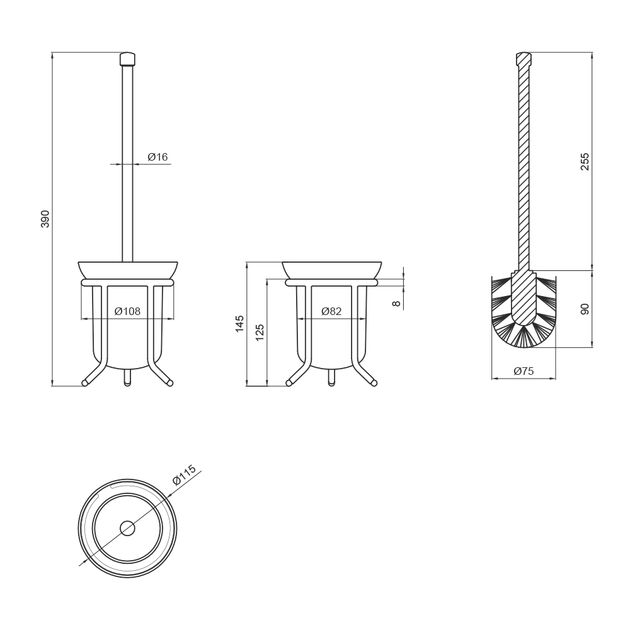 Ершик для унитаза Lidz 121.05.04, фото , изображение 2 | SNABZHENIE.com.ua