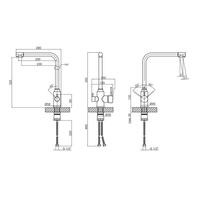 Змішувач для кухні Lidz (NKS) 12 32 020F-13 з підключенням до фільтра, фото , зображення 2 | SNABZHENIE.com.ua