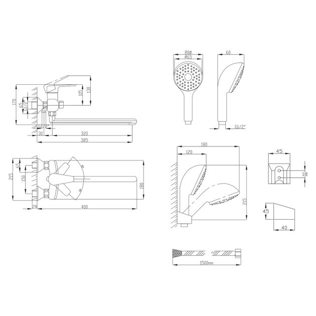 Змішувач для ванни Lidz (CRM) 19 46 005-1 New, фото , зображення 2 | SNABZHENIE.com.ua