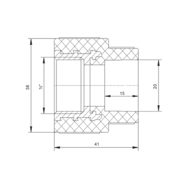Муфта PPR Blue Ocean "Белый" 20х1/2" ВР, фото , зображення 2 | SNABZHENIE.com.ua