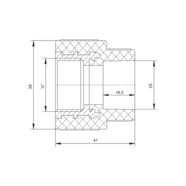 Муфта PPR Blue Ocean "Белый" 25х1/2" ВР, фото , зображення 2 | SNABZHENIE.com.ua