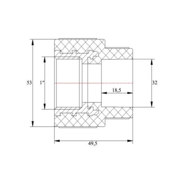 Муфта PPR Blue Ocean "Белый" 32х1" ВР, фото , зображення 2 | SNABZHENIE.com.ua