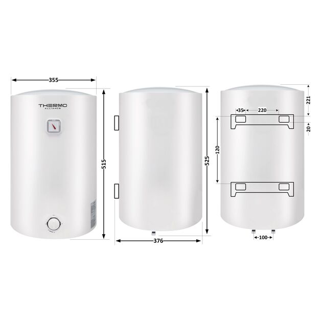 Электрический водонагреватель Thermo Alliance 30 л, мокрый ТЭН 1,5 кВт, фото , изображение 2 | SNABZHENIE.com.ua