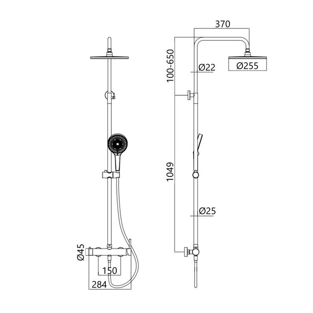 Душова система Qtap Sloup 57103OC, фото , зображення 2 | SNABZHENIE.com.ua