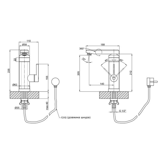 Кран для кухни проточный Lidz (CRW) 95 00 061, фото , изображение 2 | SNABZHENIE.com.ua